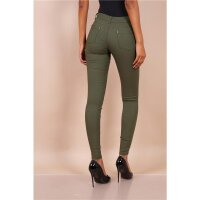 Sexy skinny womens jeans with zips khaki