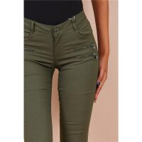 Sexy skinny womens jeans with zips khaki