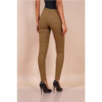 Sexy figurbetonende Damen Skinny Jeans mit Zippern Taupe