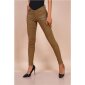 Sexy figurbetonende Damen Skinny Jeans mit Zippern Taupe