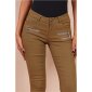 Sexy figurbetonende Damen Skinny Jeans mit Zippern Taupe
