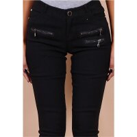 Sexy skinny womens jeans with zips black