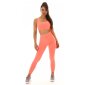 Bauchfreies Damen Feinripp Sport Tanktop Neon Orange
