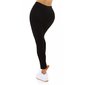 Damen High Waist Sport Leggings mit Netzstoff Schwarz