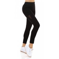 Womens high waist sport leggings with mesh black UK 14/16...