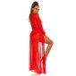 Damen Strand Kimono lang aus Chiffon Strandkleid Rot