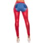 Sexy Damen Overknee-Stulpen Chaps in Leder-Look Rot