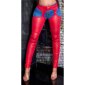 Sexy Damen Overknee-Stulpen Chaps in Leder-Look Rot