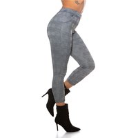 Gefütterte Damen Leggings kariert mit Schnalle Schwarz-Weiß