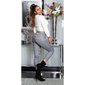 Lined womens leggings checked with buckle black/white UK 14/16 (L/XL)