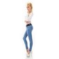 Womens skinny jeans with belt blue