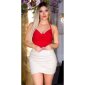 Sexy Damen Neckholder Top mit Wasserfall-Ausschnitt Rot