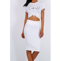 Elegant womens pencil skirt white