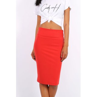 Elegant womens pencil skirt red