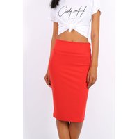 Elegant womens pencil skirt red