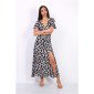 Womens summer maxi dress with animal print in leopard look grey
