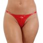 Womens vinyl G-string thong with zipper latex look red UK 8 (S)