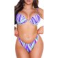 Sexy Damen Push-Up Bügel-Bikini mit Trägern Brazil-Cut Lila
