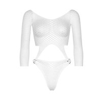Sexy Leg Avenue Damen Netz-Body/Teddy Gogo Clubwear Weiß
