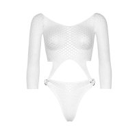 Sexy Leg Avenue Damen Netz-Body/Teddy Gogo Clubwear Weiß Einheitsgröße (34,36,38)