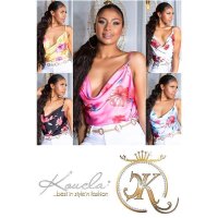 Damen Wasserfall Träger-Top mit Blumenmuster Gelb