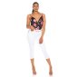 Womens strappy cowl-neck top with flower print black