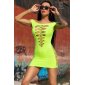 Sexy Stretch Club-Minikleid mit Cutouts Gogo Neon Grün