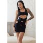 Sexy Stretch Clubkleid Minikleid mit Cutouts Gogo Schwarz