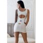 Sexy Stretch Clubkleid Minikleid mit Cutouts Gogo Weiß