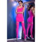 Sexy 2-tlg Clubwear-Set Stretch Minikleid + Strümpfe Neon Pink