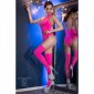 Neckholder Stretch Clubwear Bodysuit mit Cutouts Neon Pink