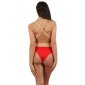 Sexy womens swimsuit with criss-cross back red-gold