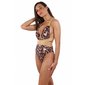 Sexy Damen Badeanzug mit überkreuzten Trägern Leopard-Gold