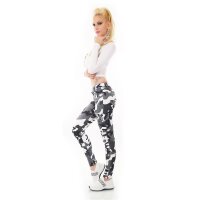 Womens skinny cargo jeans army look camouflage grey