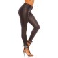 Damen Skinny Jeans in Leder-Look mit Push-Up Effekt Schwarz