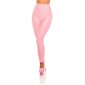 Womens sport leggings trousers with high waist pink UK 10/12 (S/M)