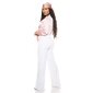 Damen Langarm Wickelbluse bauchfrei Satin Bluse Rosa