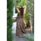 Rückenfreies Damen Träger-Maxikleid mit Animalprint Leopard