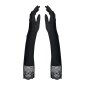 Lange Damen-Handschuhe Armstulpen mit Spitze Schwarz