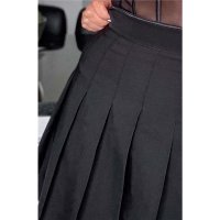 Sexy womens A-line pleated mini skirt black UK 10 (L)