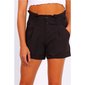 Kurze Damen Paperbag Shorts Hose inkl. Gürtel Schwarz