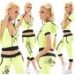 Womens Crazy Age sport set jogging suit neon-yellow/black UK 16 (XL)