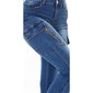 Womens used look skinny jeans with cargo pockets blue