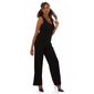 Sleeveless womens jumpsuit with wide leg black
