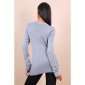 Womens fine-knitted long sweater with buttons grey