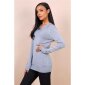 Womens fine-knitted sweater with buttons grey