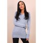 Womens fine-knitted sweater with buttons grey