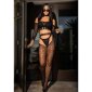 Sexy 3 pcs womens lingerie set top, stockings+string black