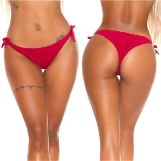 Sexy Brazilian cut bikini bottom panty to tie beachwear wine-red