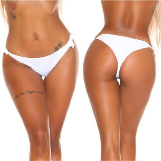 Sexy Brazil-Cut Bikini Hose zum Schnüren Beachwear Weiß
